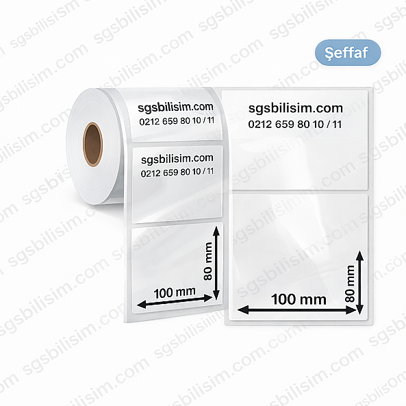 100mm x 80mm PP Şeffaf Etiket (Sticker) - 1
