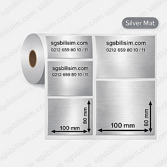 100mm x 80mm Sılver Mat Etiket (Sticker)